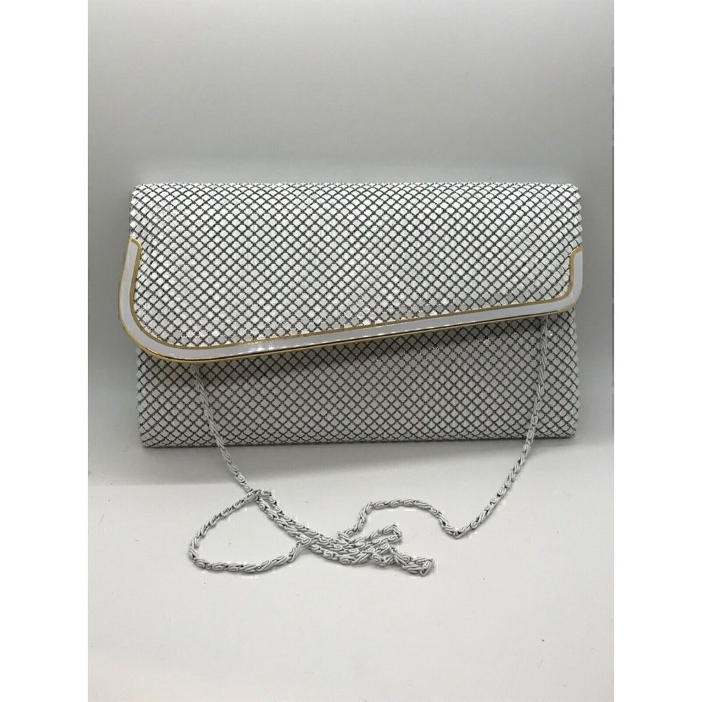 Vintage Women Clutch Metal Mesh Evening Purse for Party 10x6”